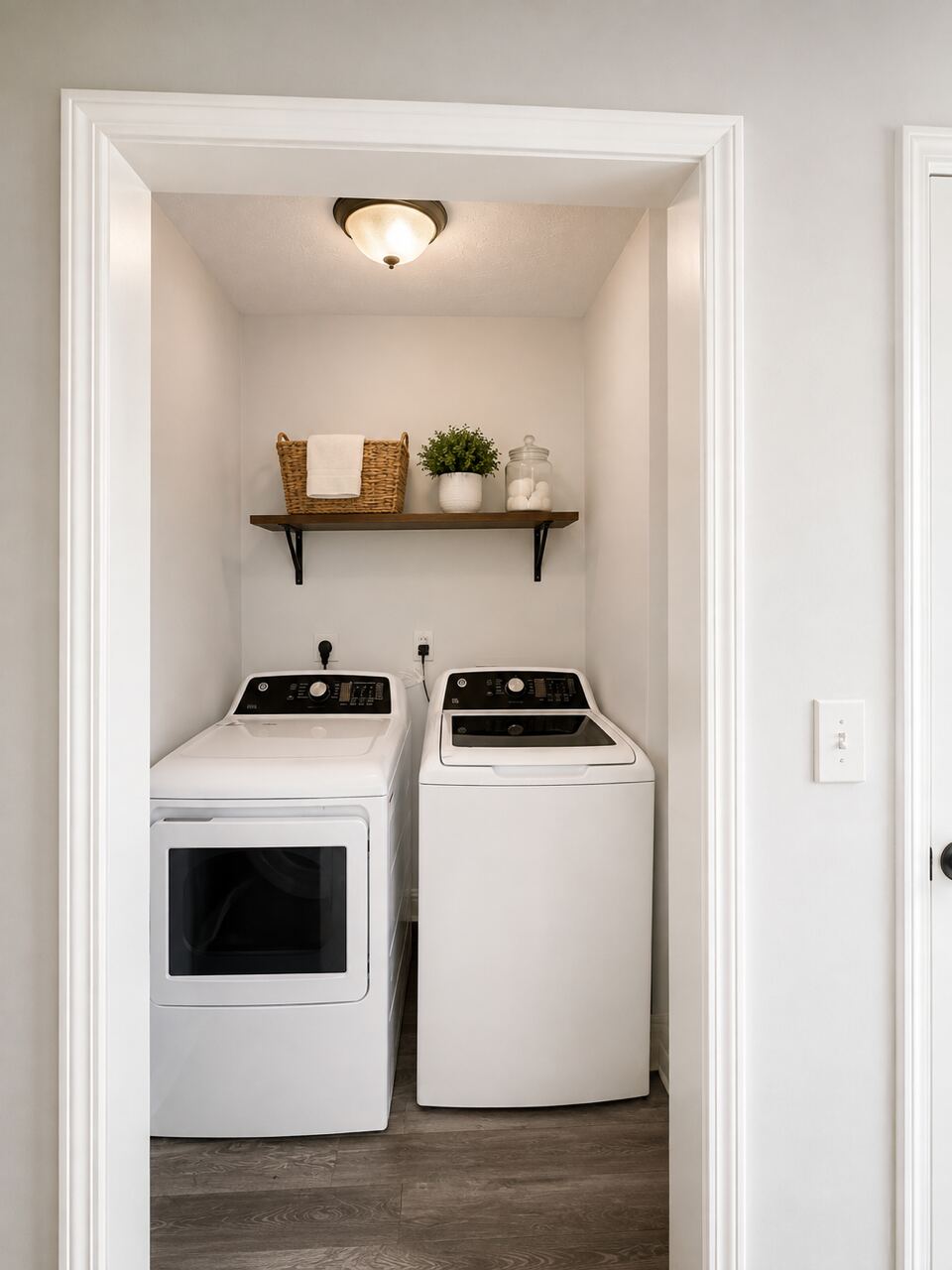 The in-home laundry area with a washer and dryer